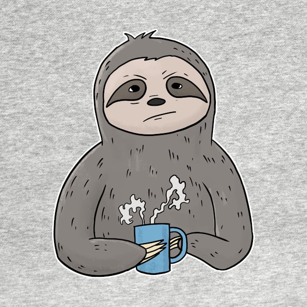 Grumpy Sloth with Coffee Morning Grouch by Mesyo